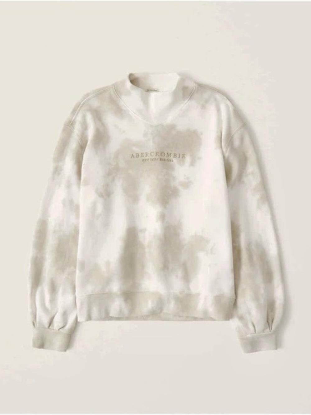 Abercrombie & Fitch High Neck Tie Dye Trendy Embroidered Logo Sweatshirt Y2K